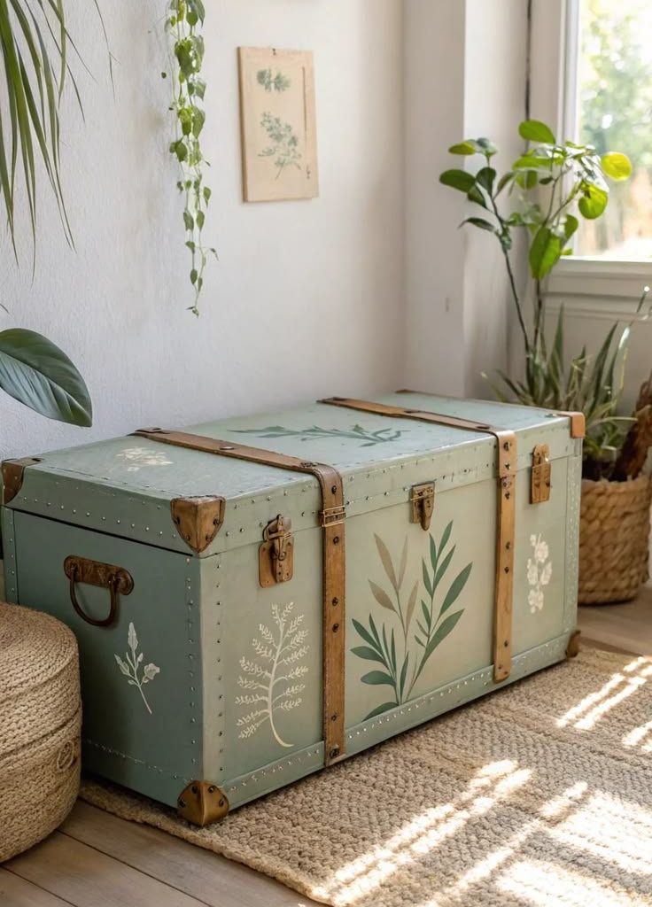 19+ Creative Old Trunk Paint Ideas for Your Home - Little Makes